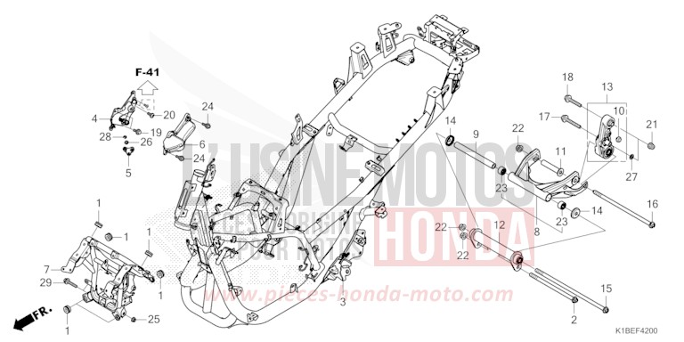 FRAME BODY for Forza 350 MAT ROBUST GRAY METALLIC (NHC74) from 2023